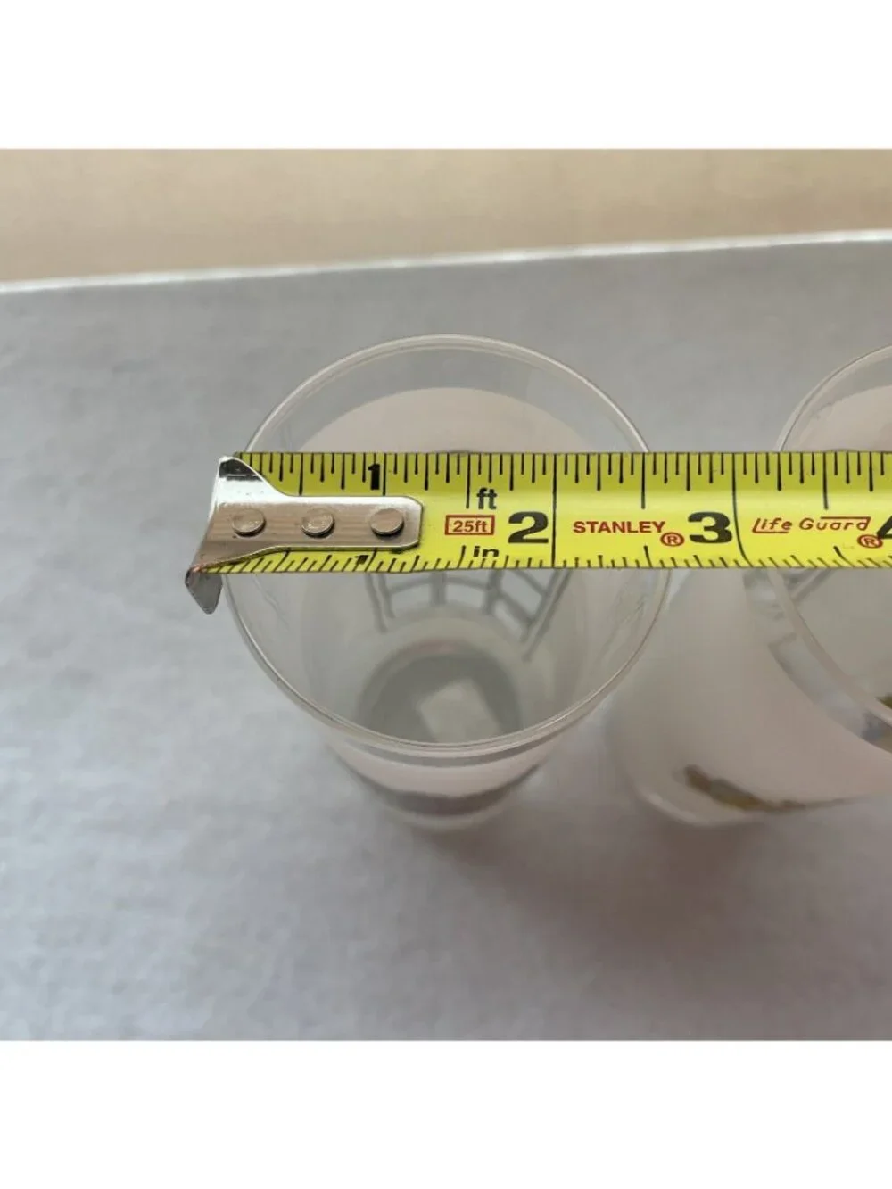 Christmas Frosted Highball Tumblers Window Scene Glasses Set Portugal Vintage